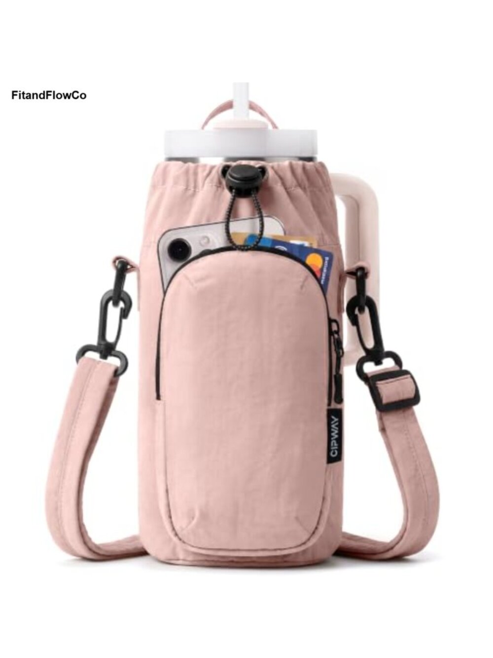 Water Bottle Carrier Bag Padded Strap Crossbody Nylon Holder Fits 20-46oz